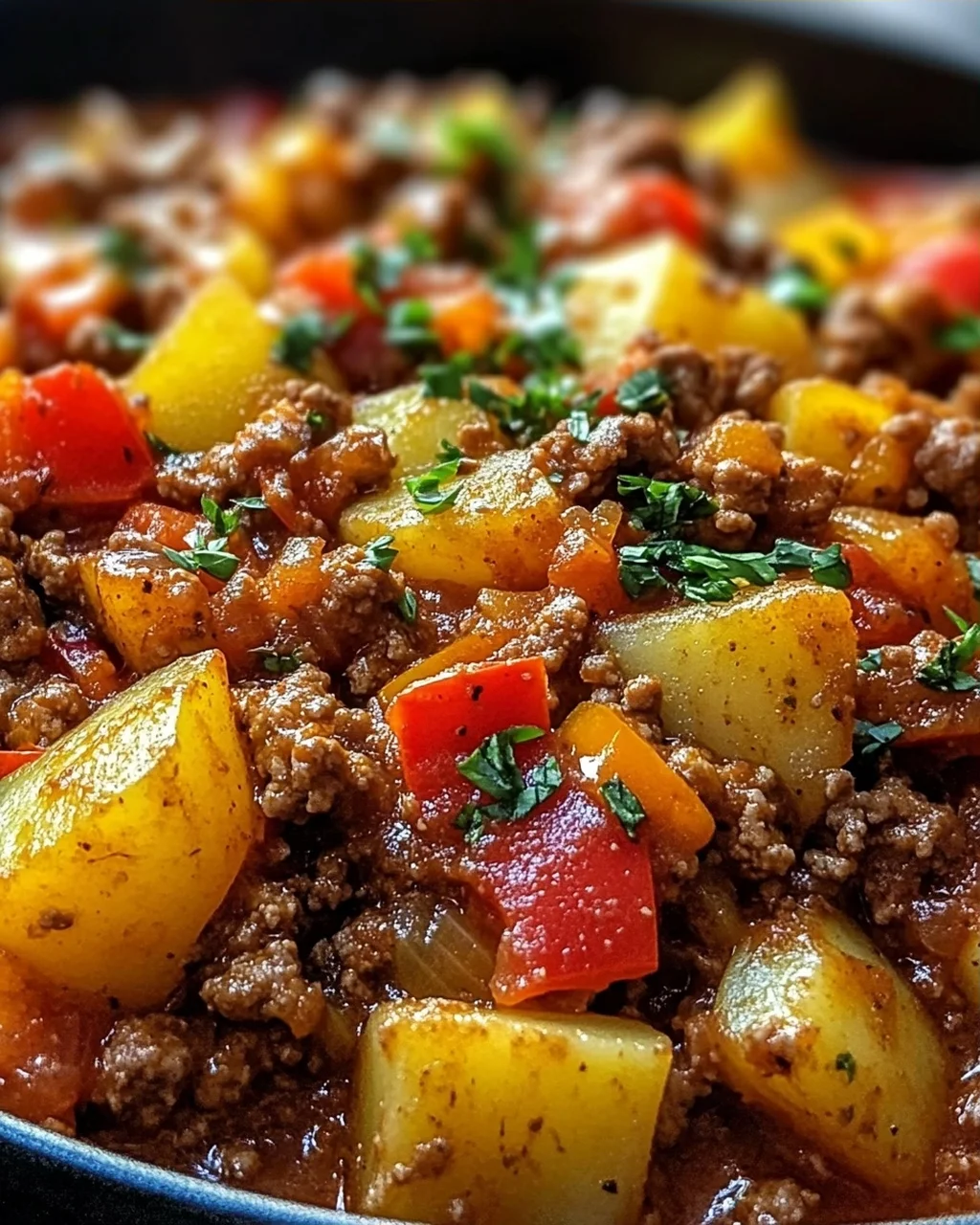 Bauerntopf mit Hackfleisch, Kartoffeln & Paprika