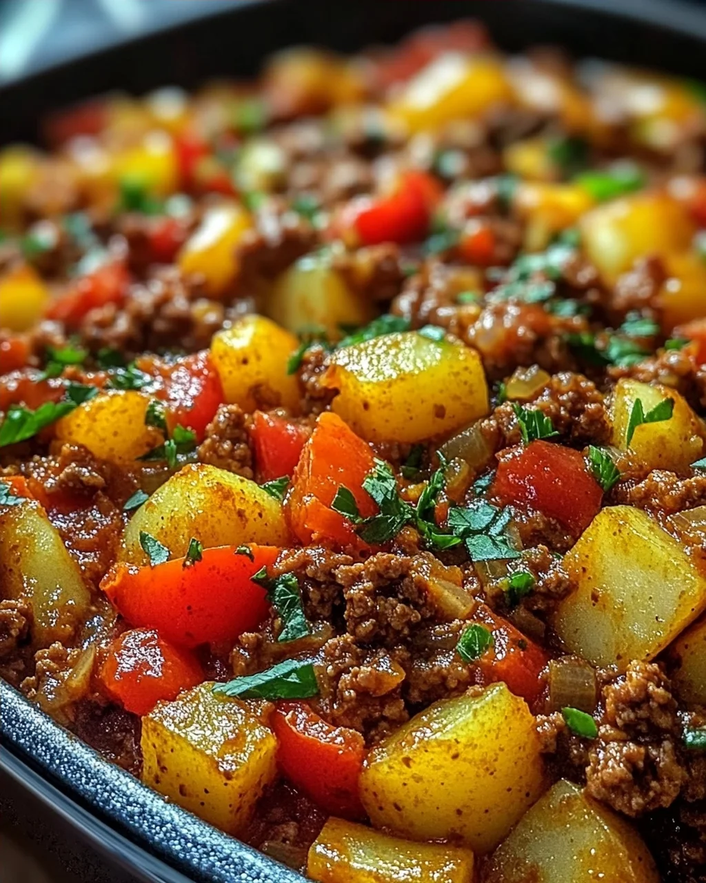 Bauerntopf mit Hackfleisch, Kartoffeln & Paprika