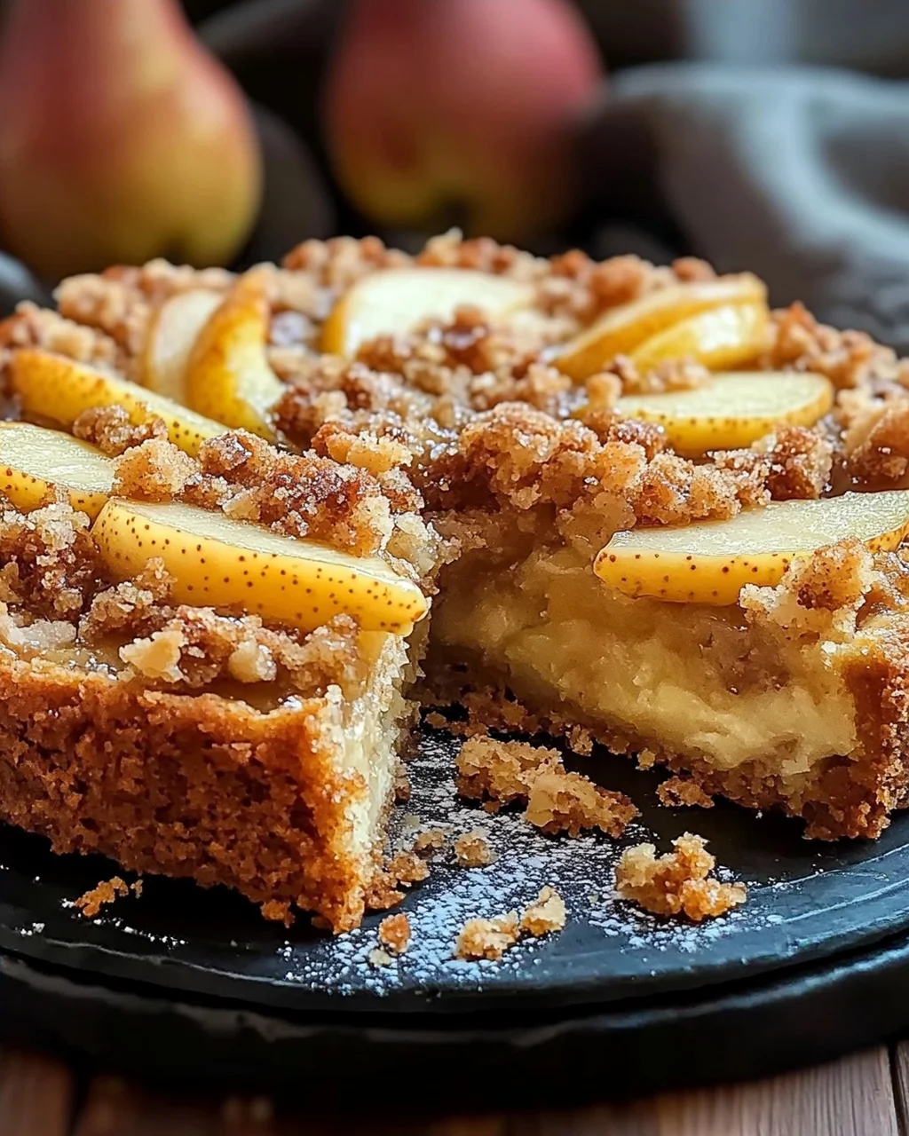Birnenkuchen mit Streusel