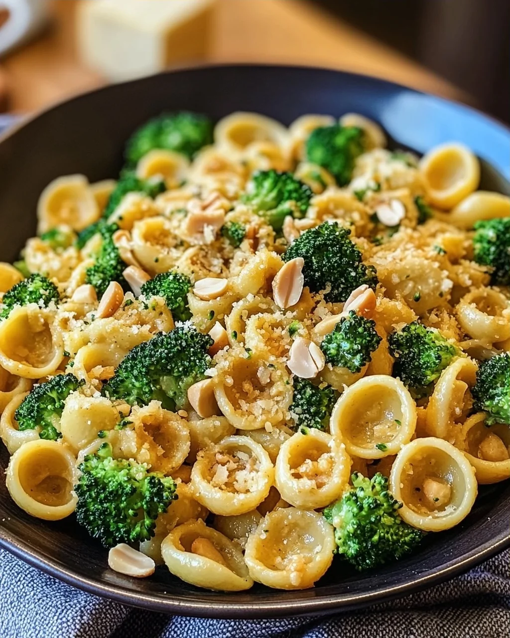 Cremige Erdnuss Brokkoli Orecchiette Pasta