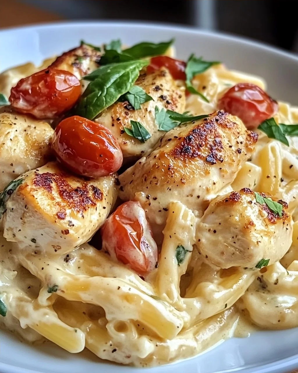 Cremige Hähnchen Feta Pasta: Unglaublich & einfach lecker!