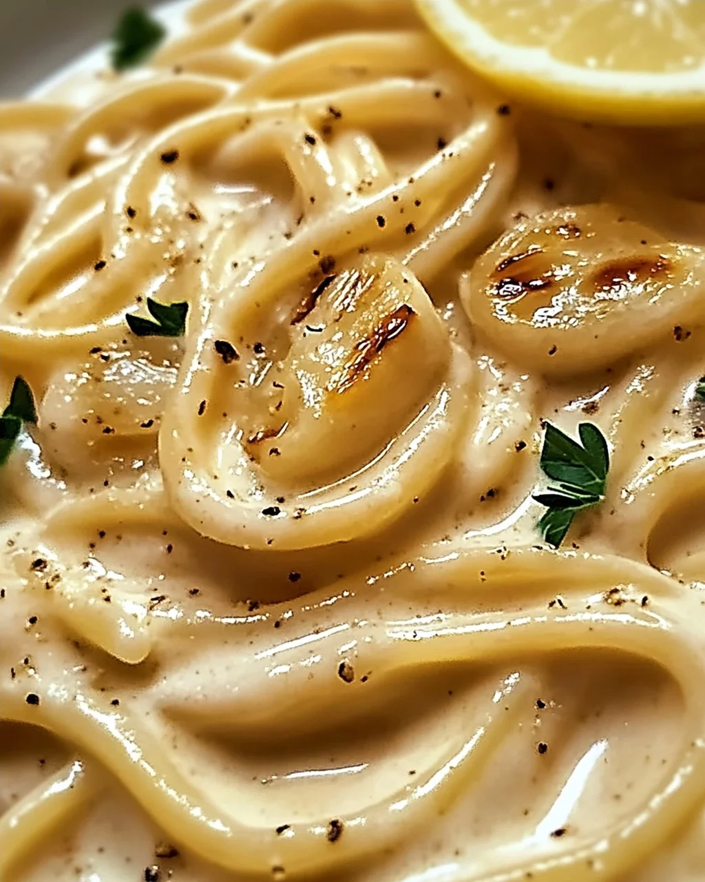 Cremige geröstete Knoblauch- und Zitronenpasta sofort genießen