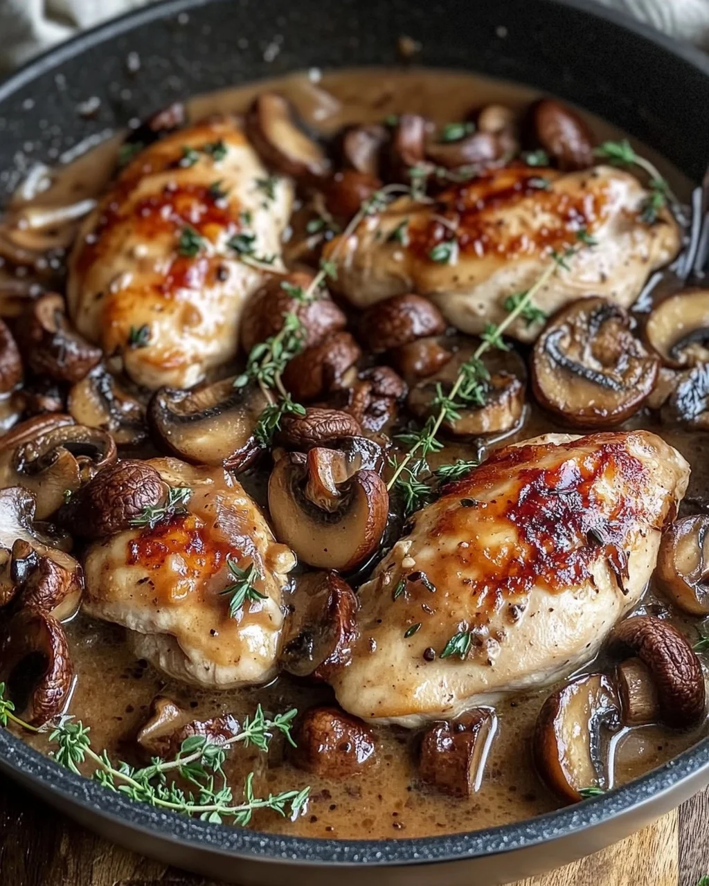 Cremiges Marsala-Hähnchen mit Balsamico Pilzen