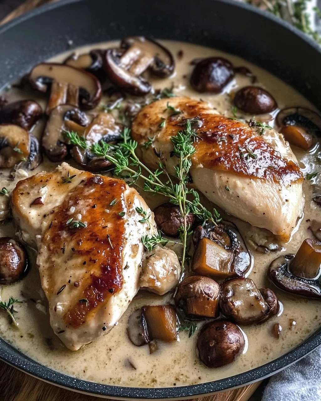 Cremiges Marsala-Hähnchen mit Balsamico Pilzen