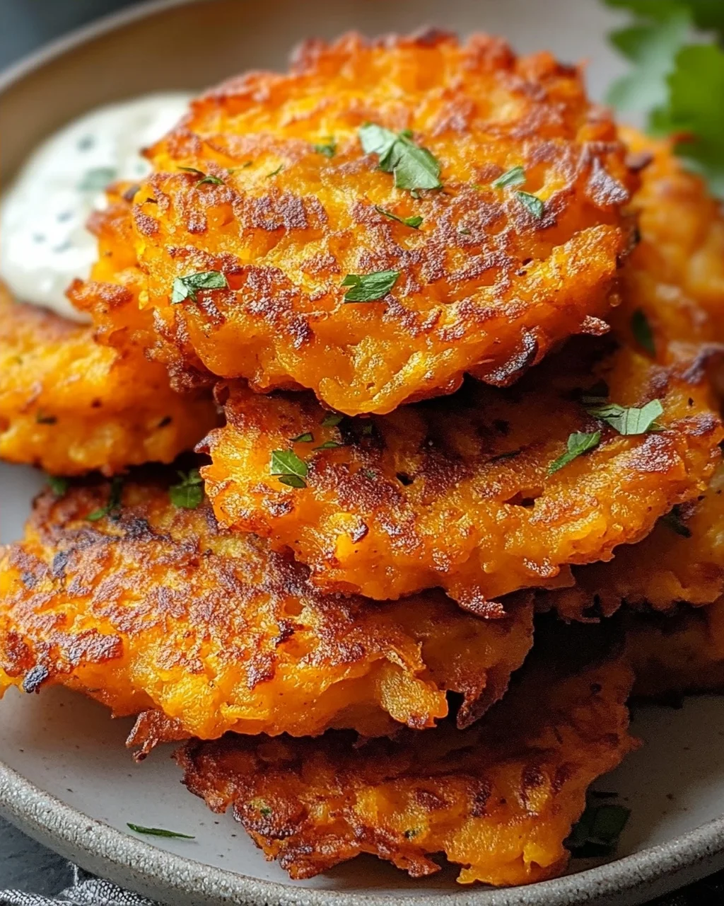 Crispy Butternut Squash Fritters mit Knoblauchdip Rezept