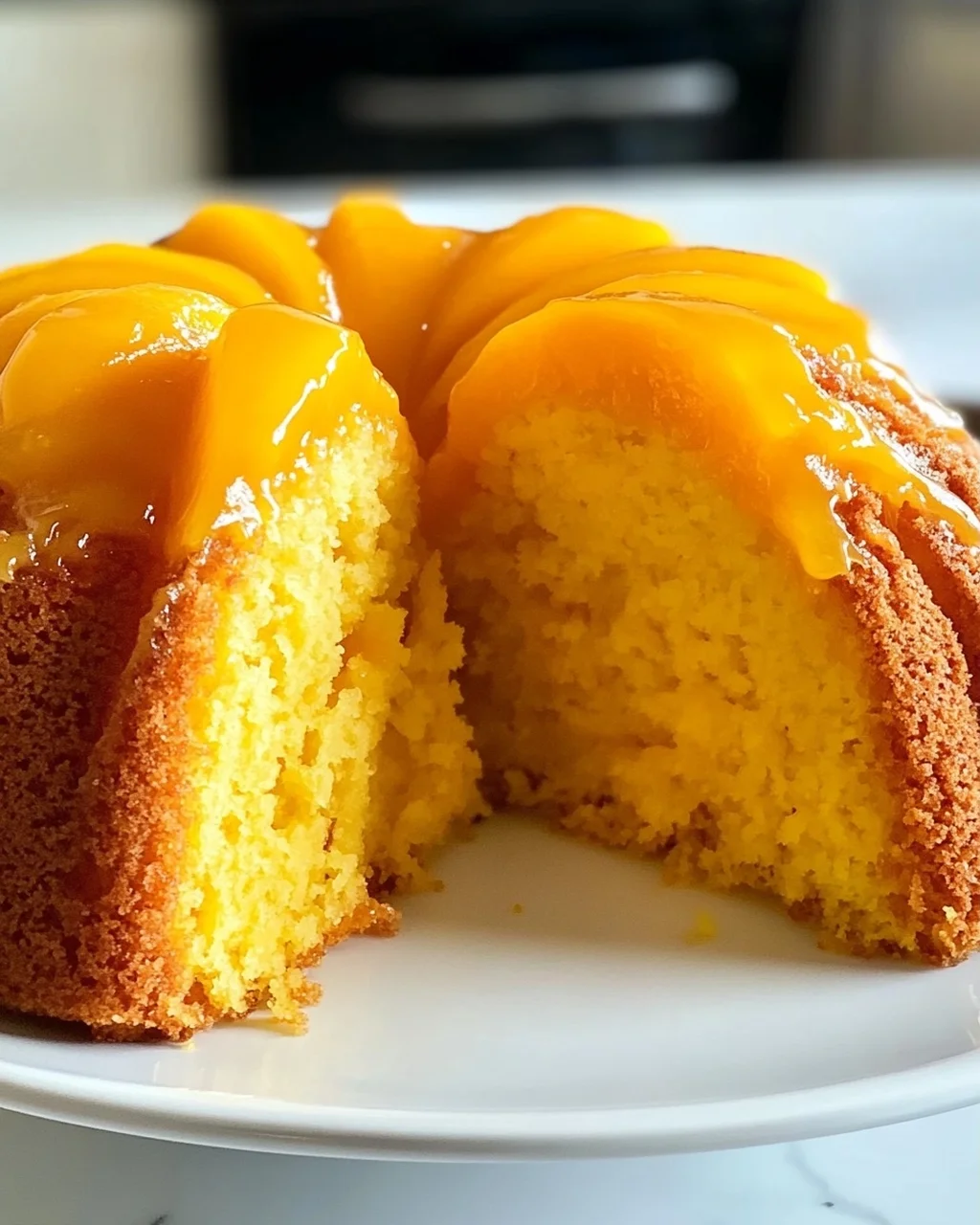 Eierloser Mango Bundt Kuchen für den Sommer