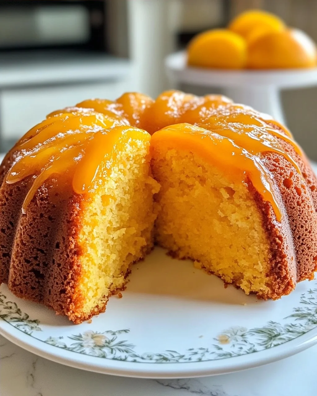 Eierloser Mango Bundt Kuchen für den Sommer