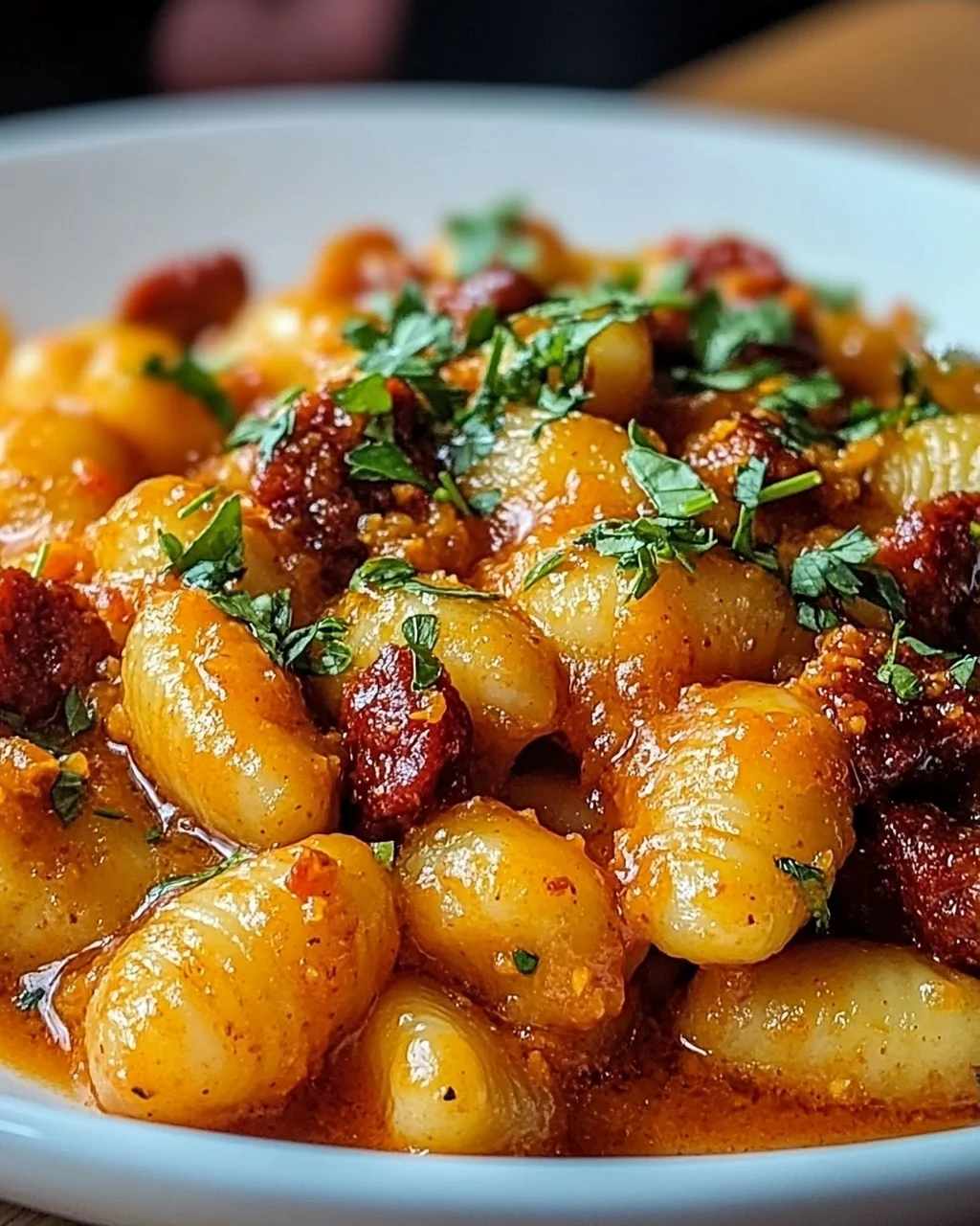 Gnocchi mit Chorizo und cremiger Harissa-Sauce