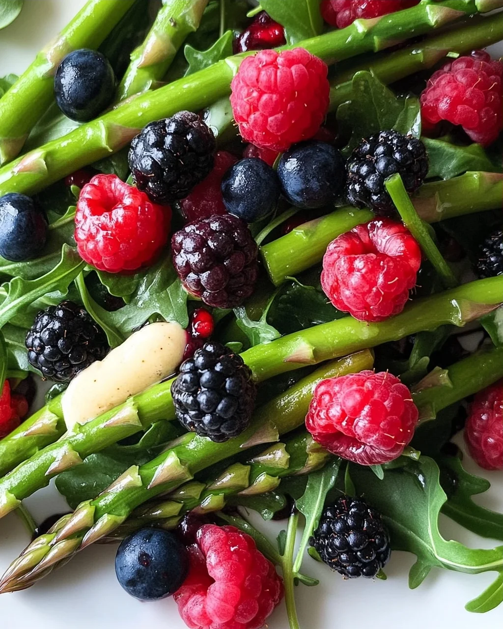 Grüner Spargel Salat Mit Erdnon-alcoholic beeren & Rucola