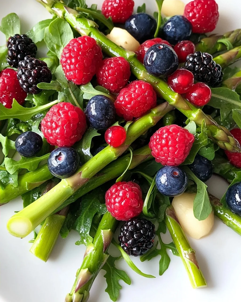 Grüner Spargel Salat Mit Erdnon-alcoholic beeren & Rucola