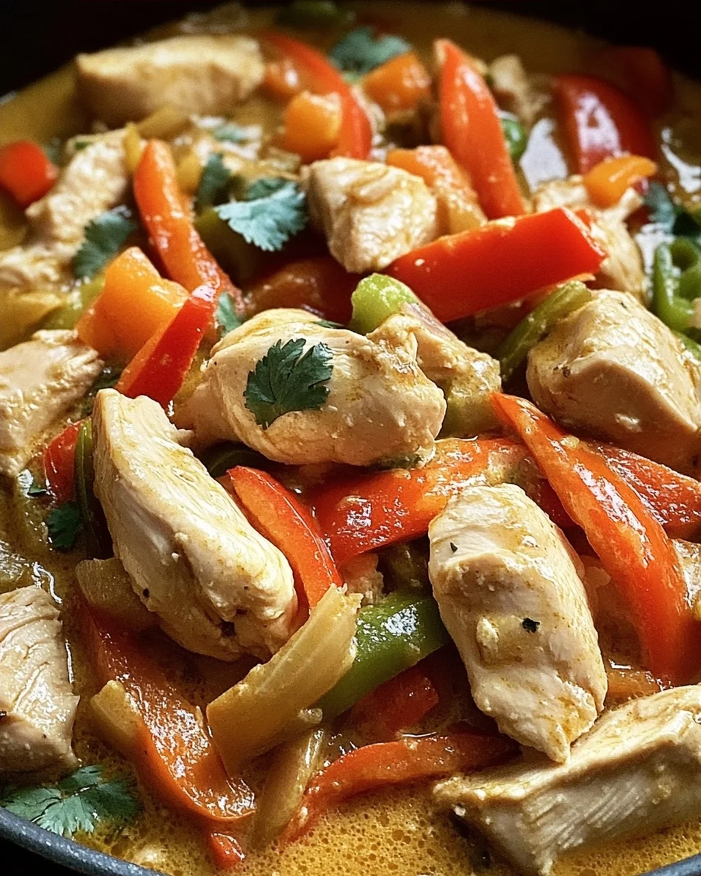 Hähnchen-Pfanne mit Kokosmilch