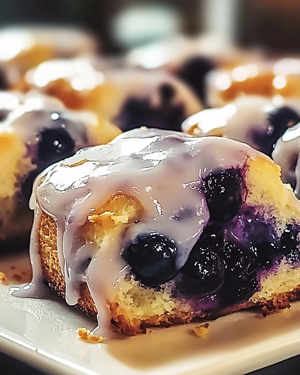 Heidelbeerbrötchen mit spritziger Zitronenglasur – Lecker und schnell