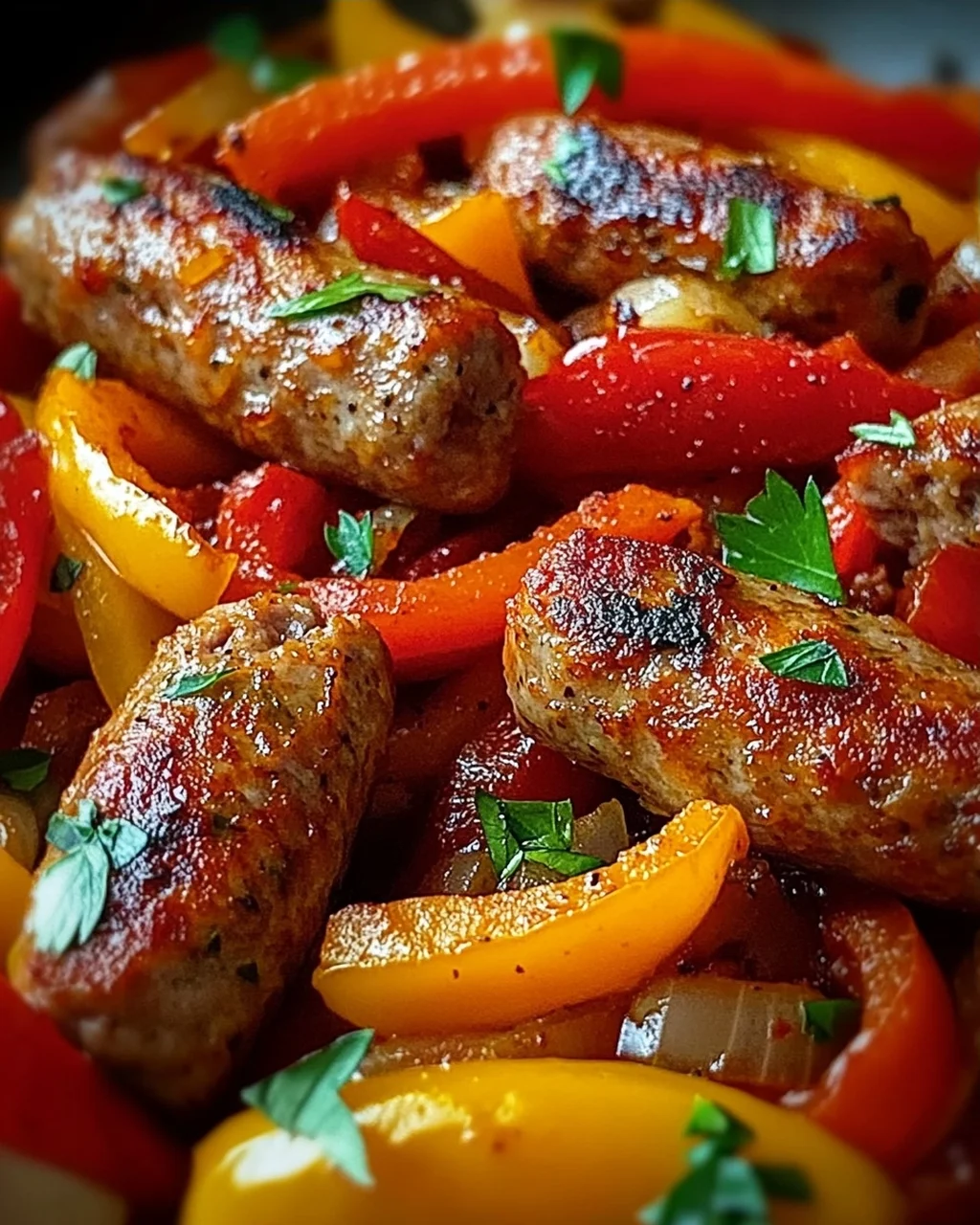 Italienische Wurst mit Paprika und Zwiebeln