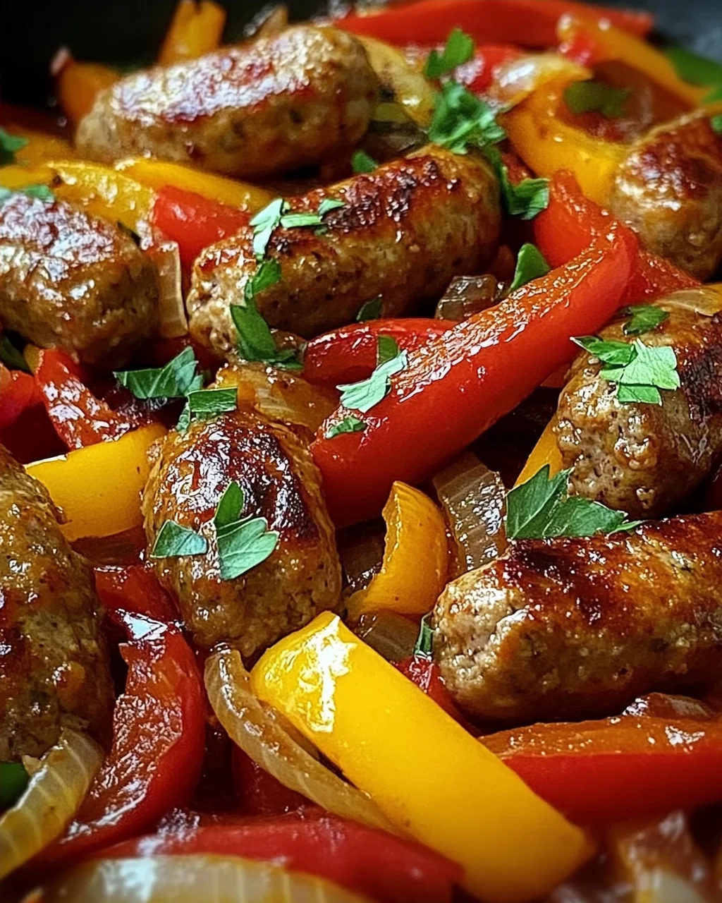 Italienische Wurst mit Paprika und Zwiebeln