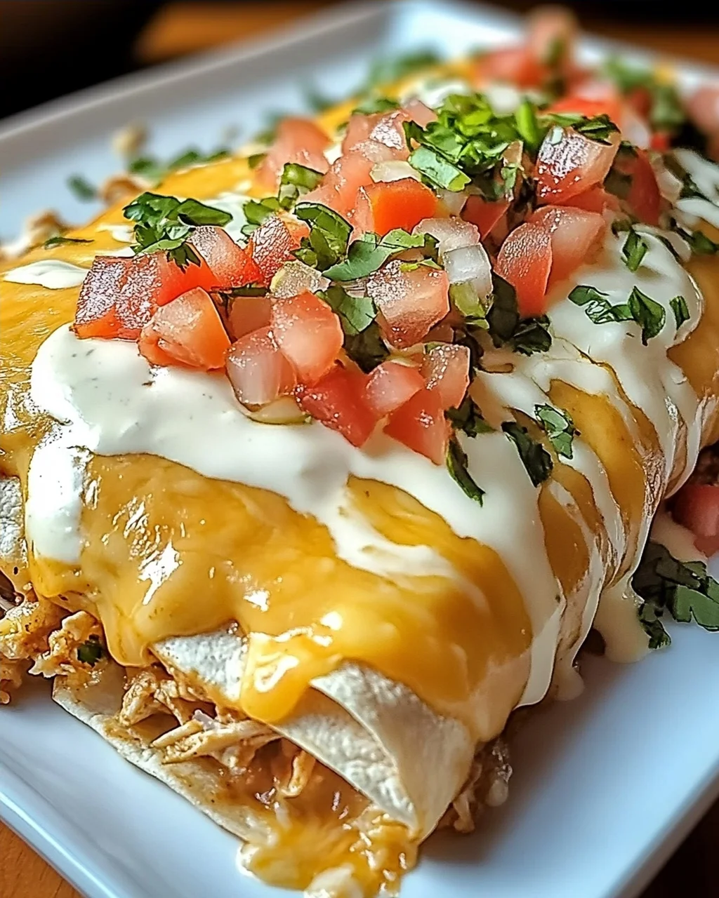 Käse-Hühnchen-Enchiladas mit Queso für jeden Anlass