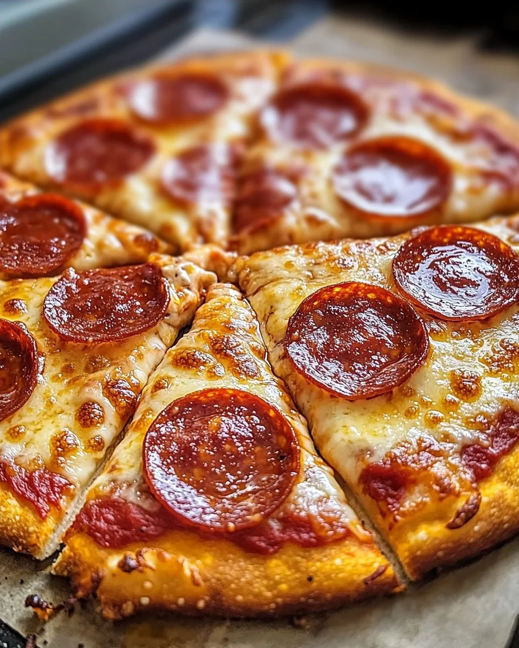 Klassische Heißluftfritteuse Hüttenkäse Pizzaboden