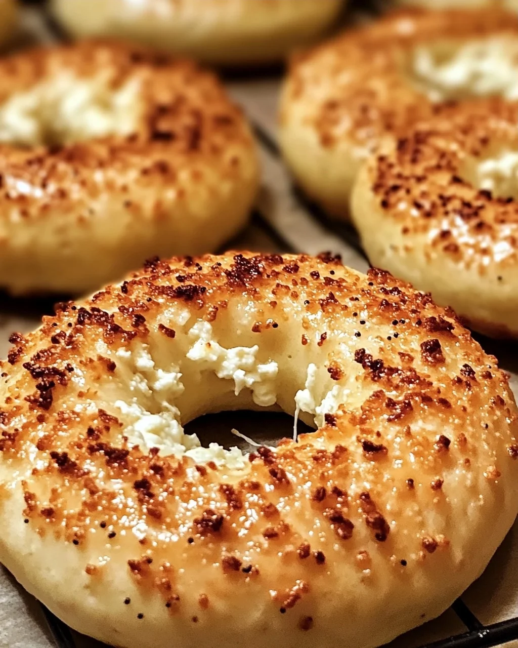Knoblauch-Parmesan-Hüttenkäse-Bagels ganz einfach