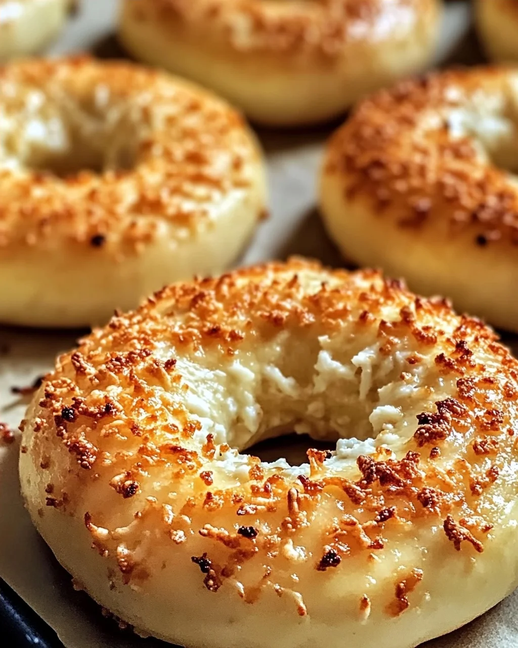 Knoblauch-Parmesan-Hüttenkäse-Bagels ganz einfach