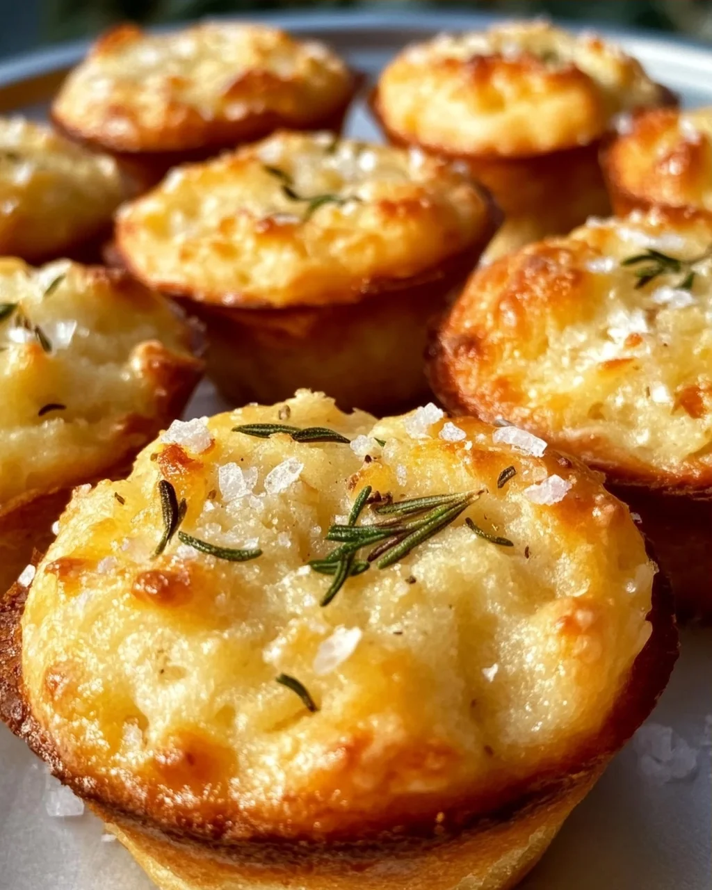 Knusprige Goldene Knoblauch-Rosmarin Focaccia Muffins