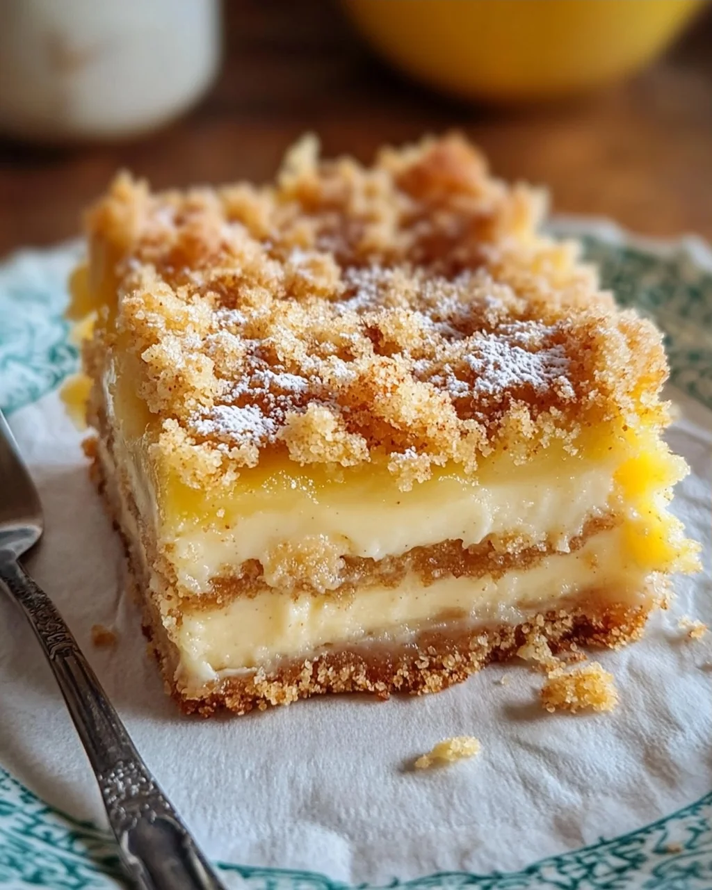 Knuspriger Streuselkuchen mit Vanillepudding