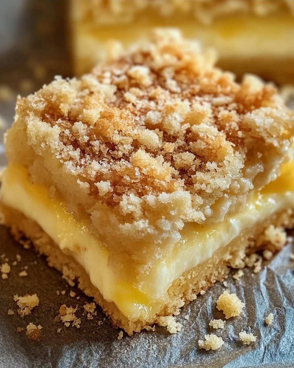 Knuspriger Streuselkuchen mit Vanillepudding
