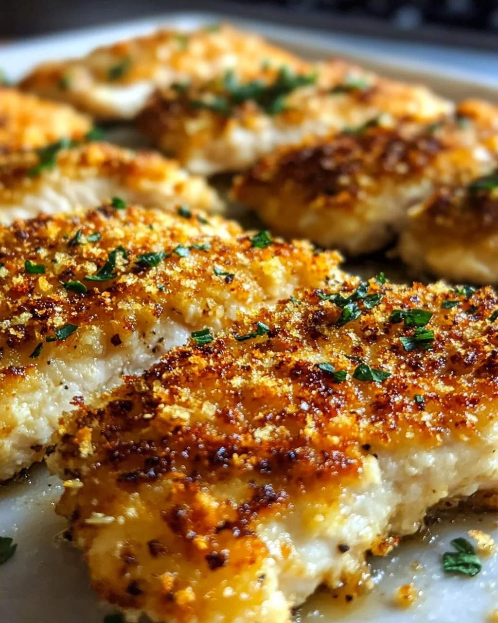 Knuspriges Parmesan-Knoblauch Hähnchen vom Blech Rezept
