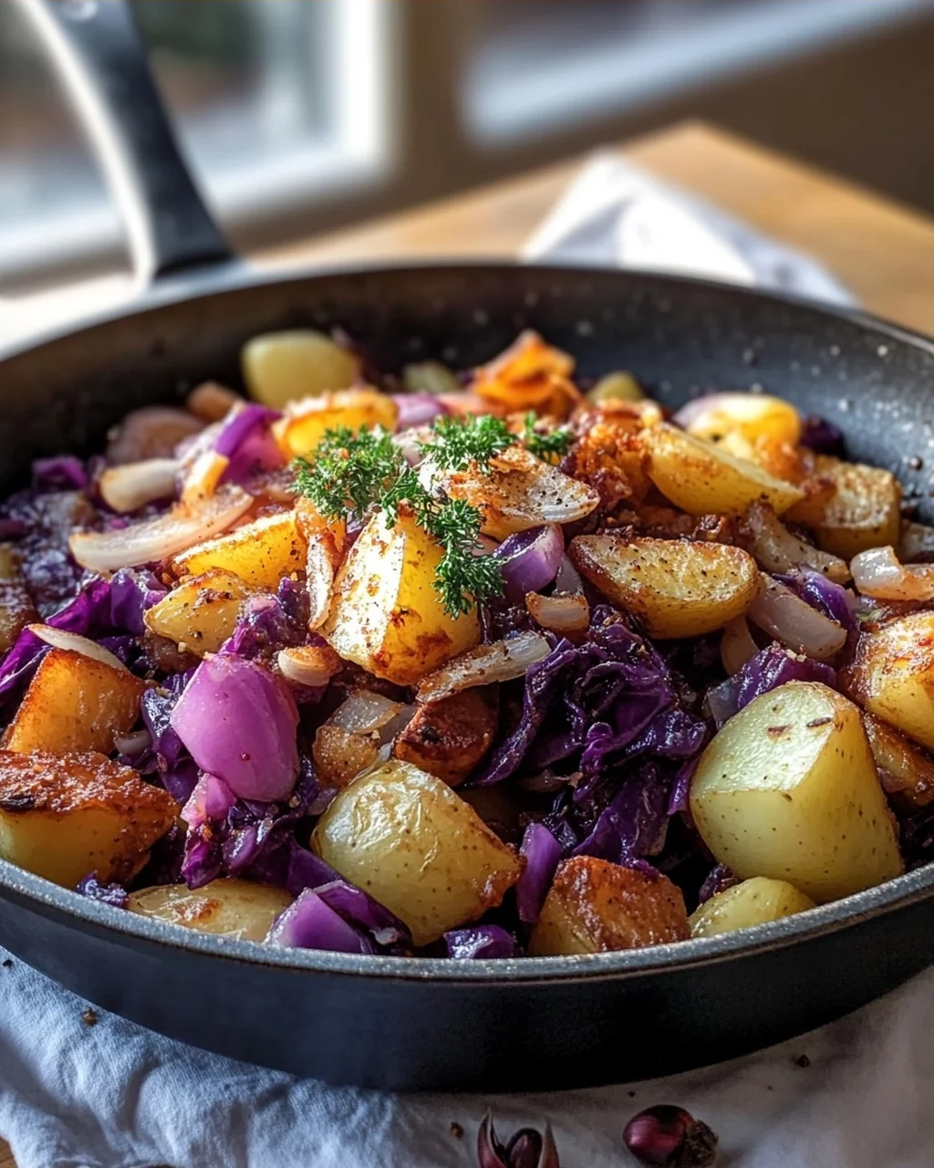 Köstliche Rotkohl Pfanne mit Kartoffeln: Einfach & Sättigend