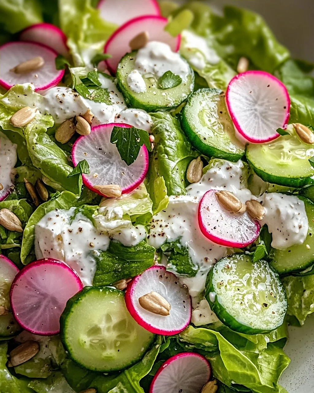 Leichter Frühlingssalat mit Radieschen & Joghurt-Dressing