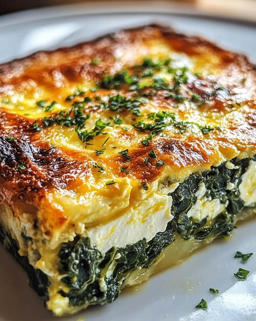 Low Carb Spinat-Auflauf mit Feta und Ei