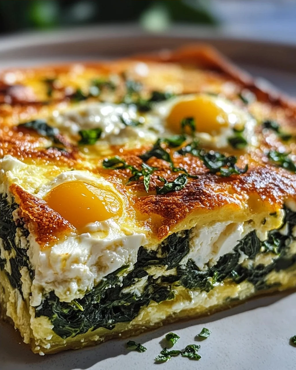 Low Carb Spinat-Auflauf mit Feta und Ei