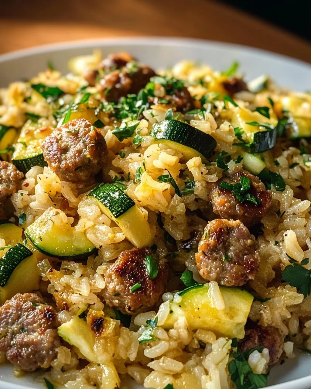 Mediterraner Wurst Reis: Lecker mit Zucchini & Kräutern!