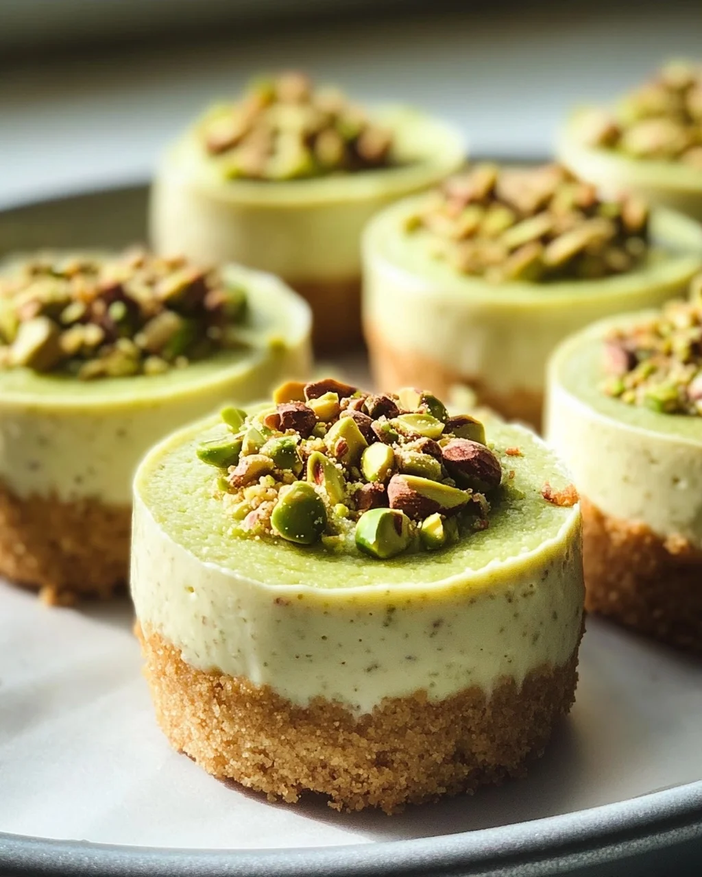 Mini Pistazien-Cheesecakes: Einfach aus der Muffinform
