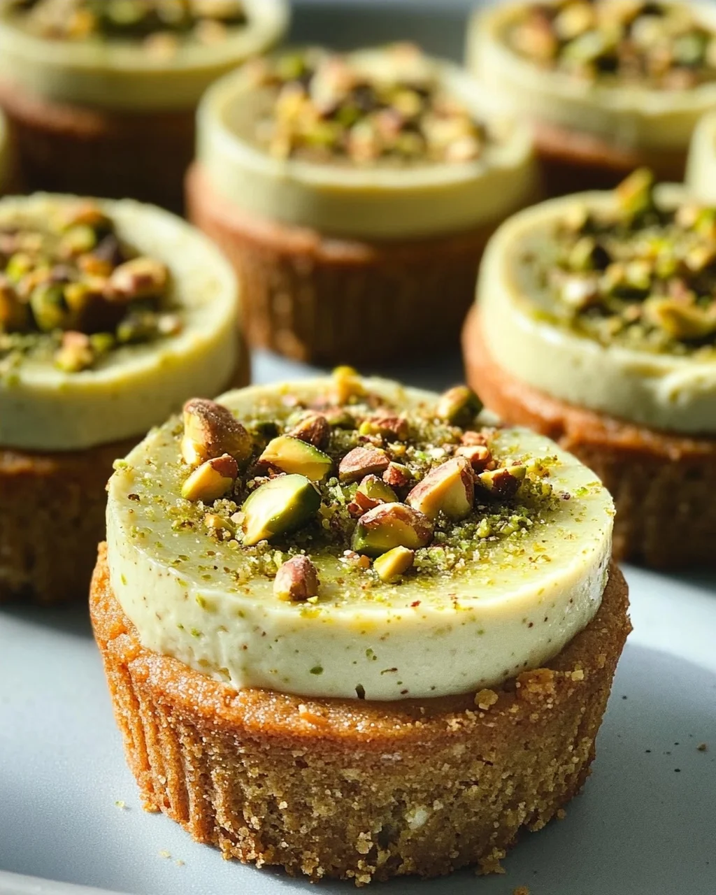 Mini Pistazien-Cheesecakes: Einfach aus der Muffinform