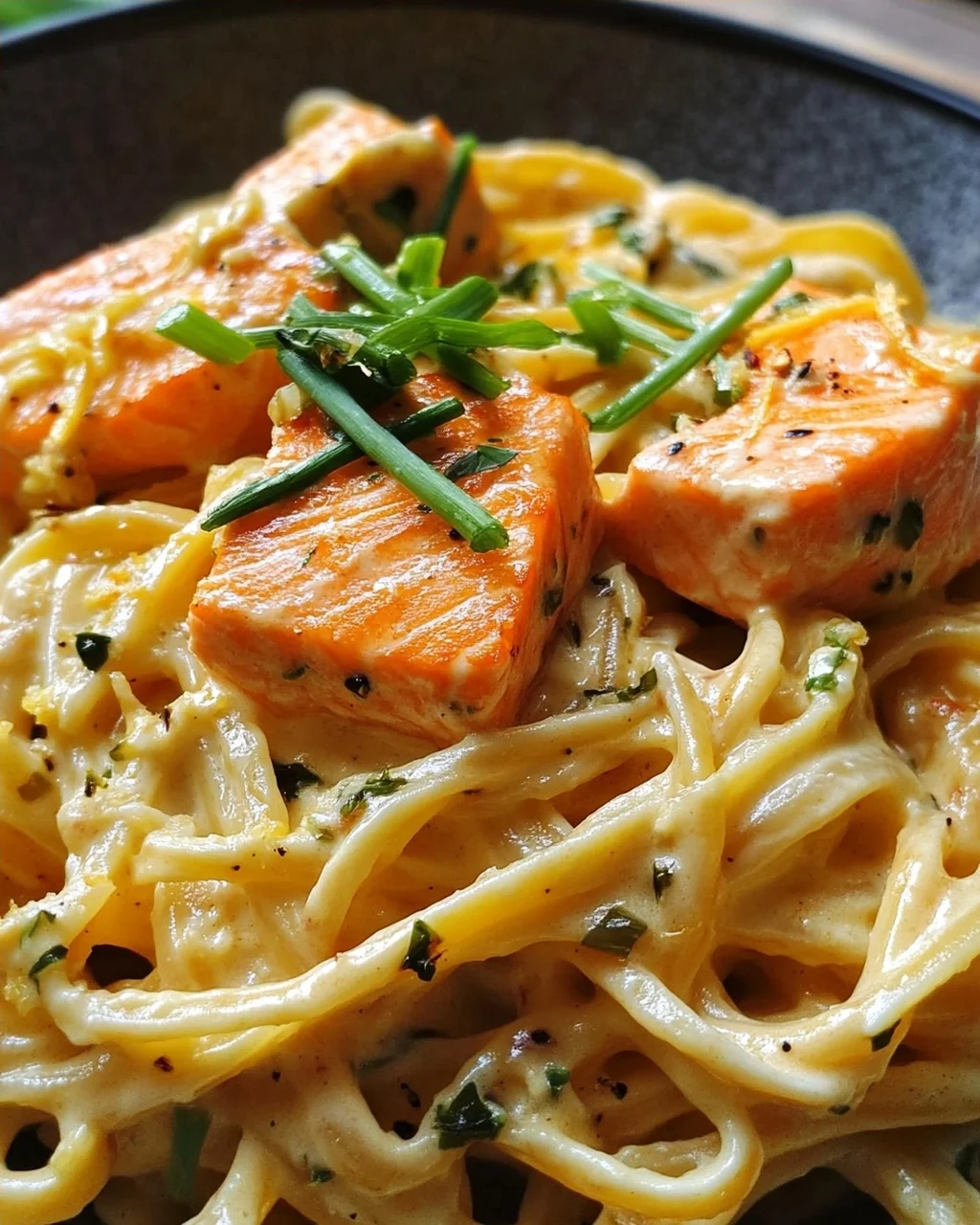 Orangen Lachs Pasta
