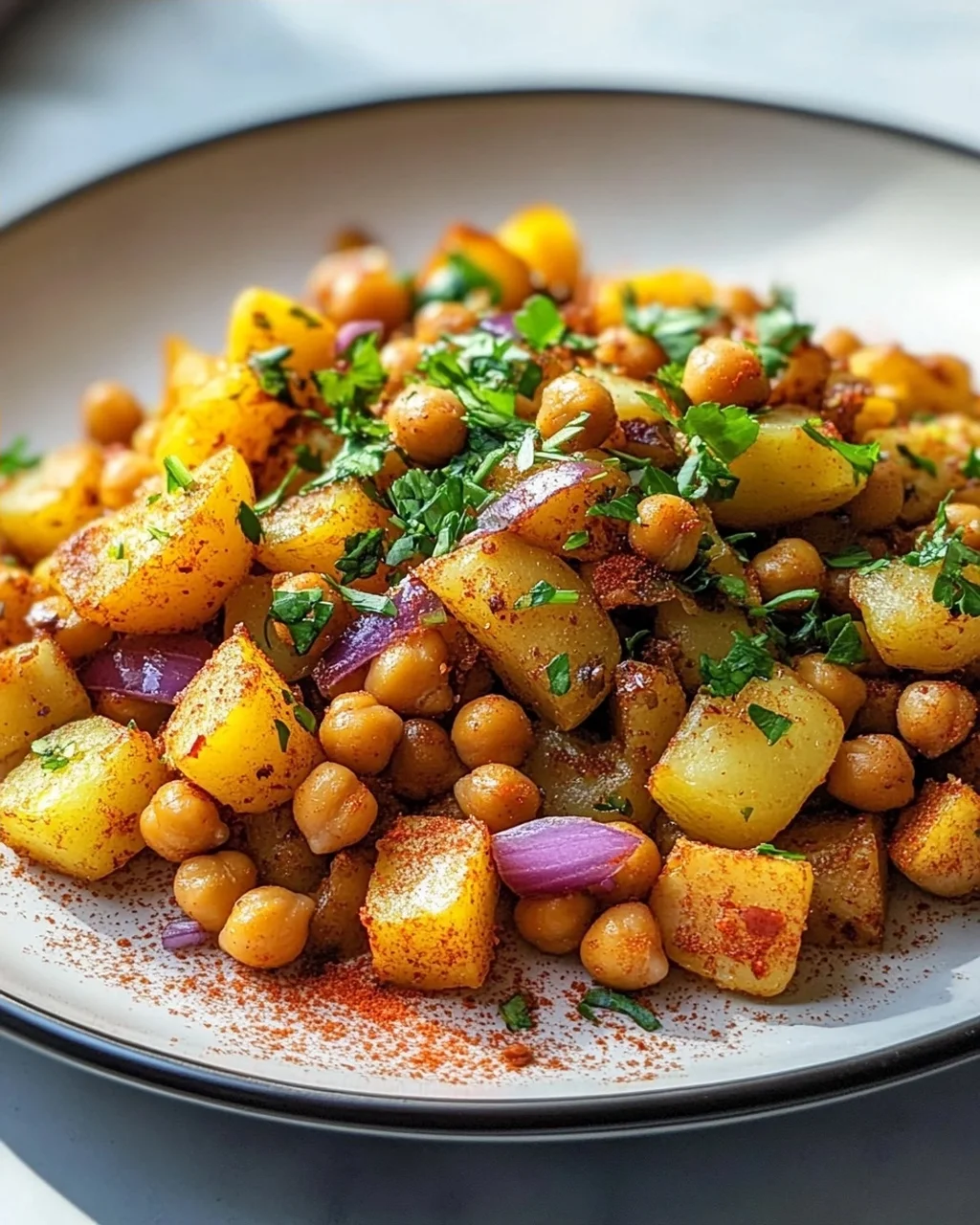 Rauchiger Paprika-Kichererbsen-Kartoffel-Hash – Lecker & Vegan