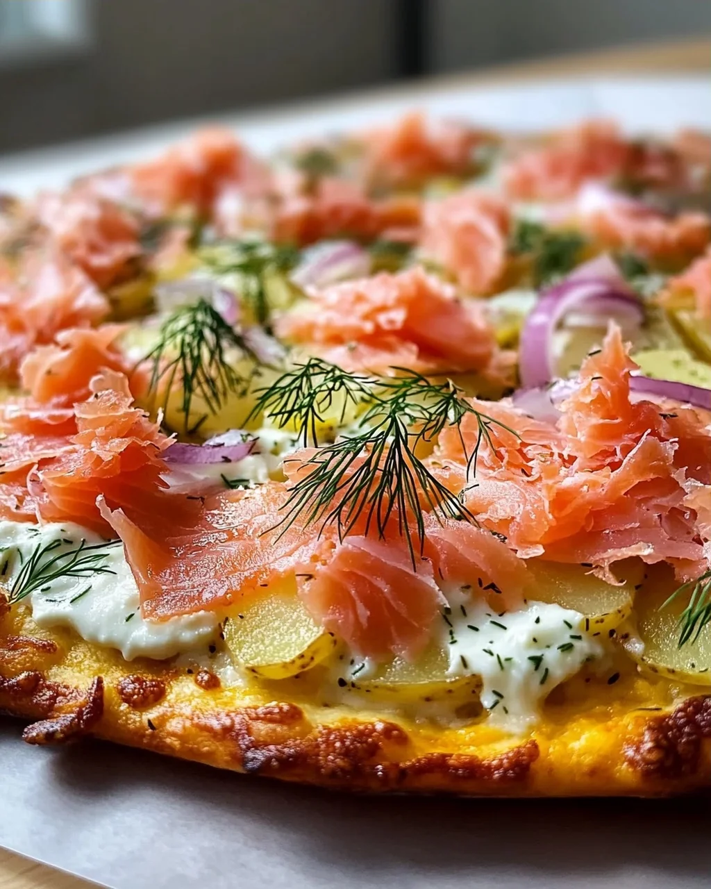 Rauchlachs Kartoffelpizza: Schnell, Cremig & Unwiderstehlich!