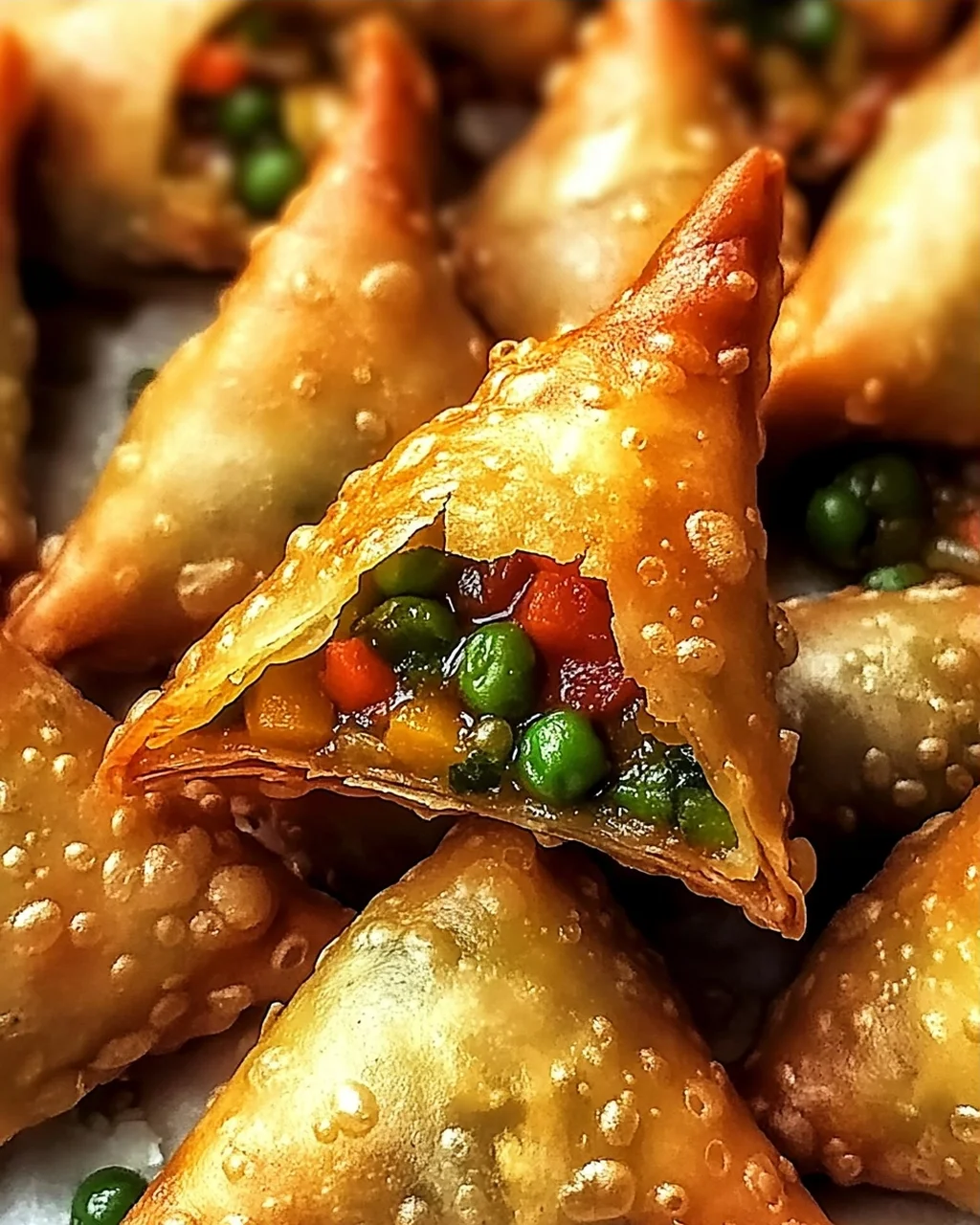 Reis-Papier-Samosas mit würziger Gemüsefüllung