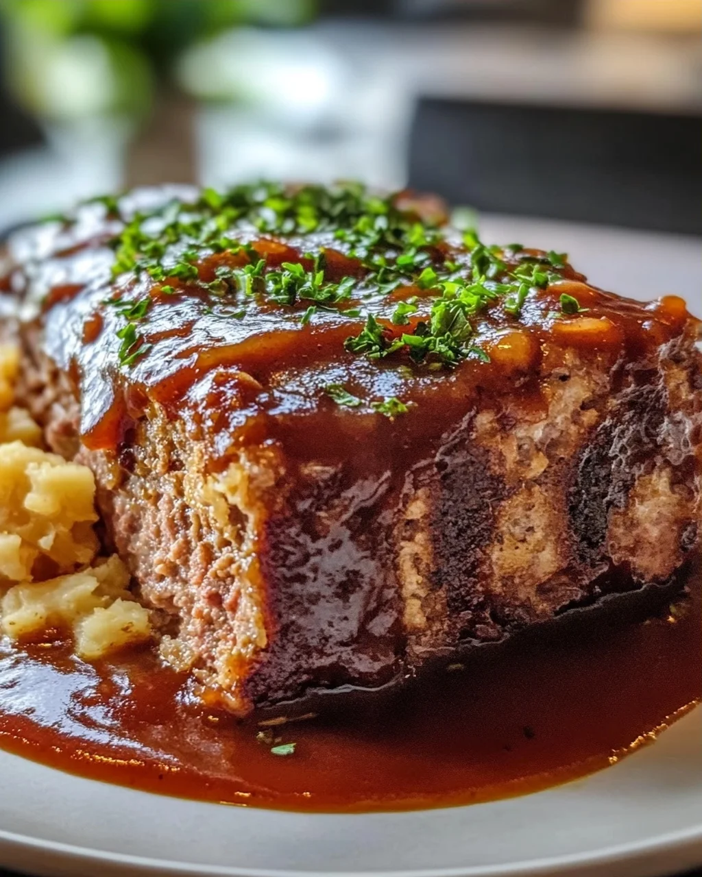 Saftiger Hackbraten mit Sauce