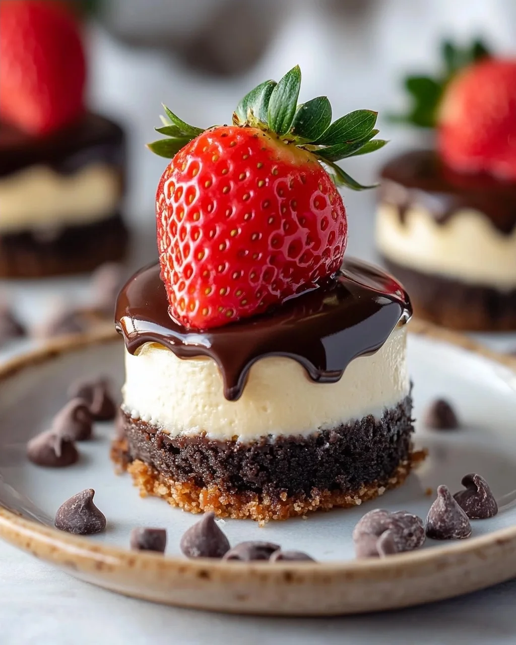 Schokoladenüberzogene Erdbeer-Cheesecakes – Genuss pur!
