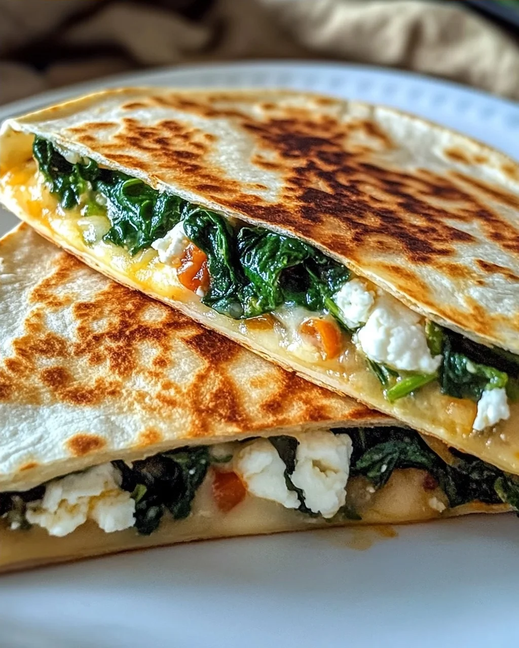 Spinat und Feta Quesadillas in 20 Minuten