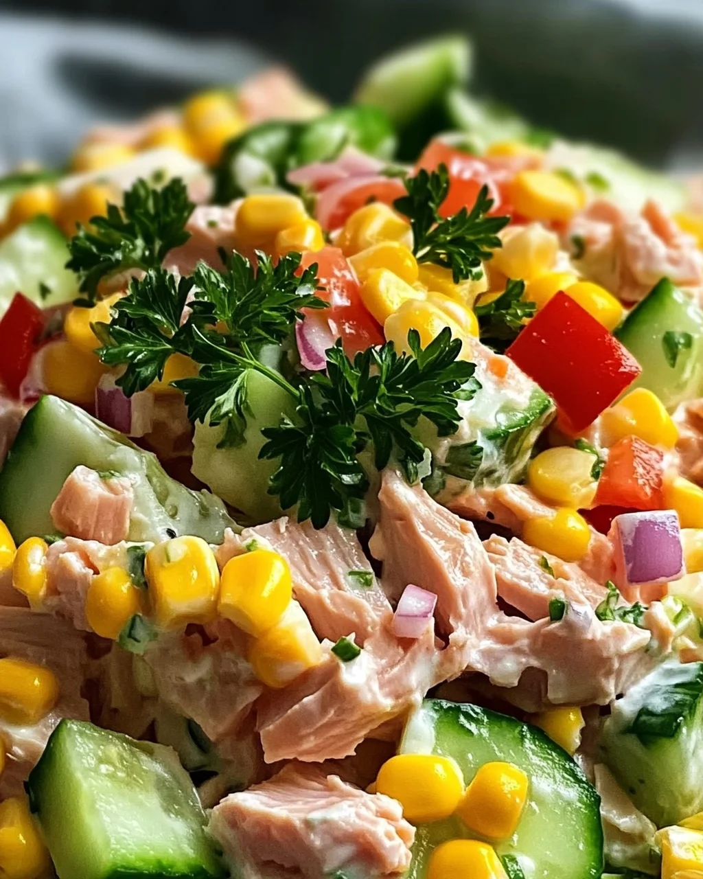 Thunfischsalat mit Ei und Gurke