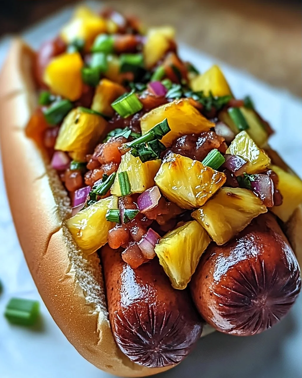 Tropische Rinder-Hotdogs mit Insel-Flair genießen