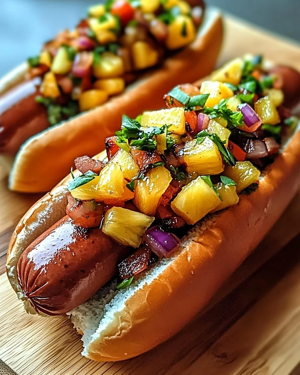 Tropische Rinder-Hotdogs mit Insel-Flair genießen