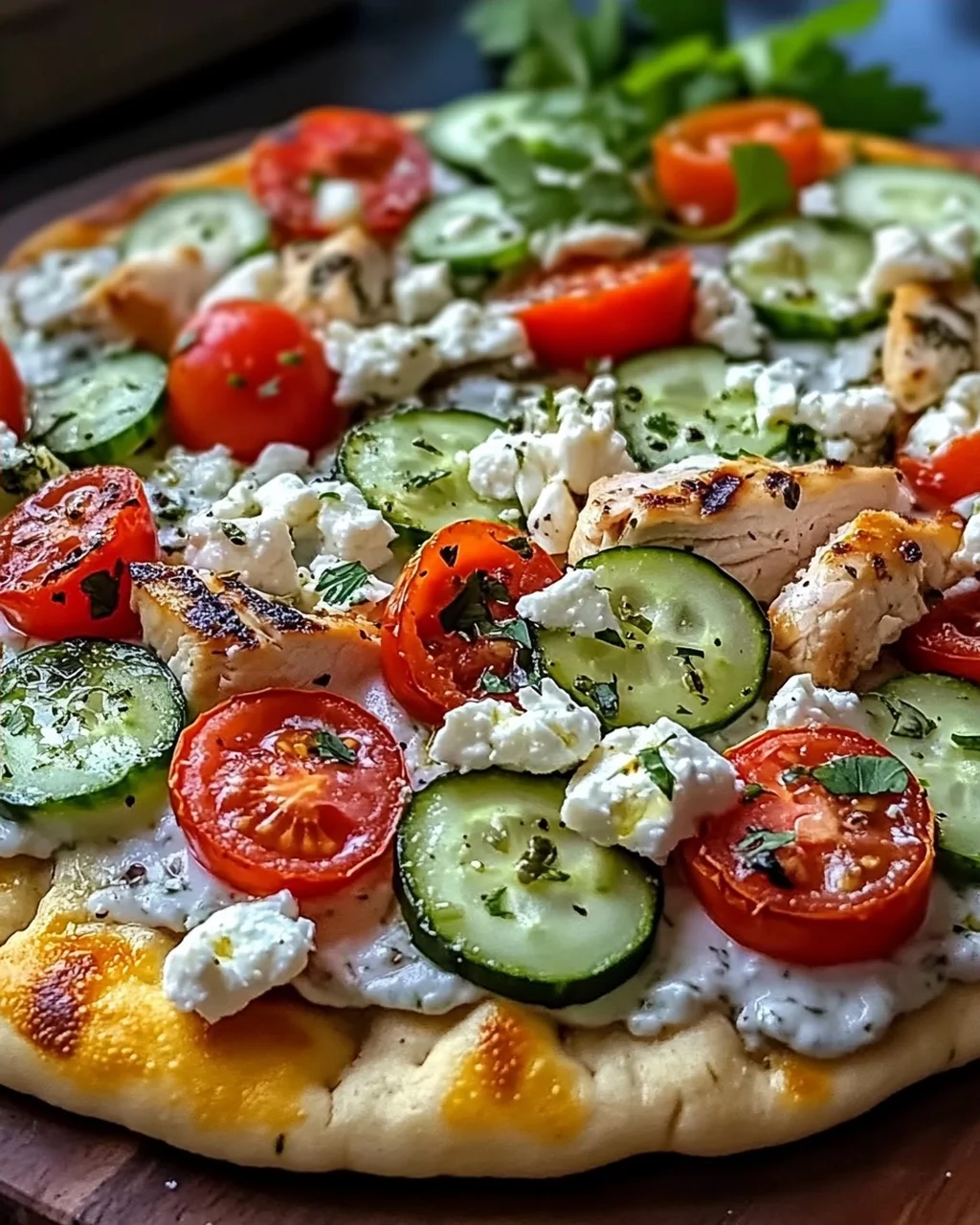 Tzatziki Hähnchen Pizza: Mediterranes Genussfeuer