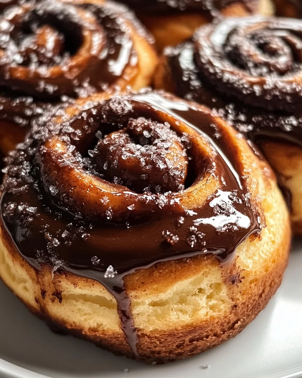 Unwiderstehliche Schoko-Zimtschnecken mit cremiger Fudge-Glasur
