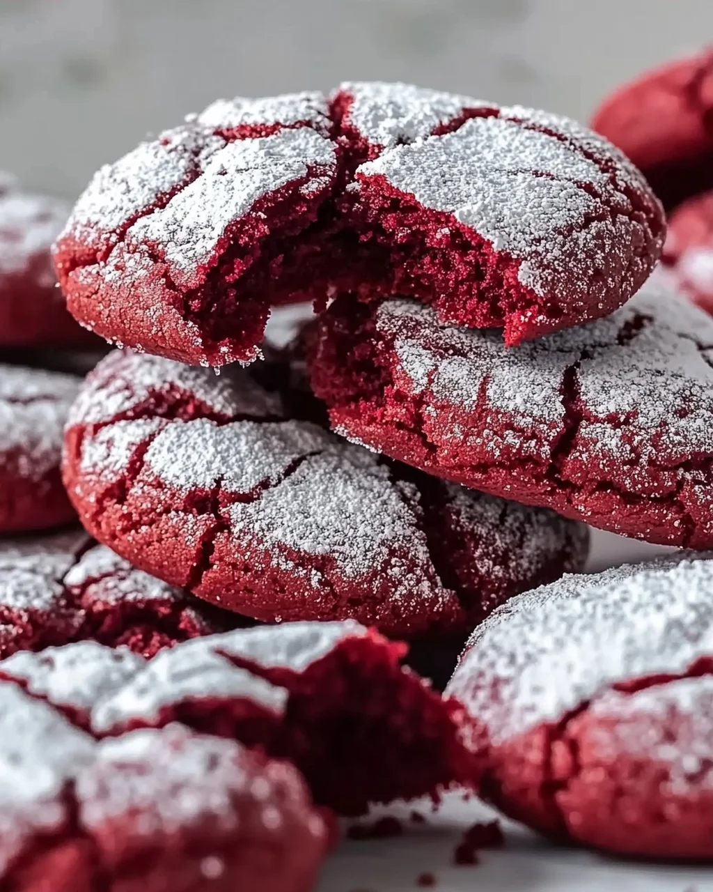 Verführerisches Red Velvet Crinkle Cookie Rezept für Naschkatzen