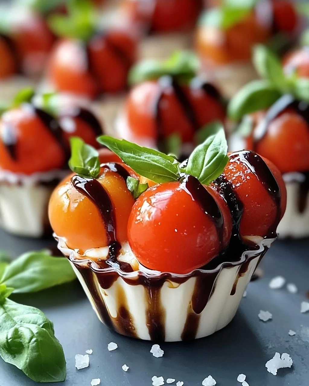 Weihnachts Mini Caprese Salat Cups – Festlicher Genuss!