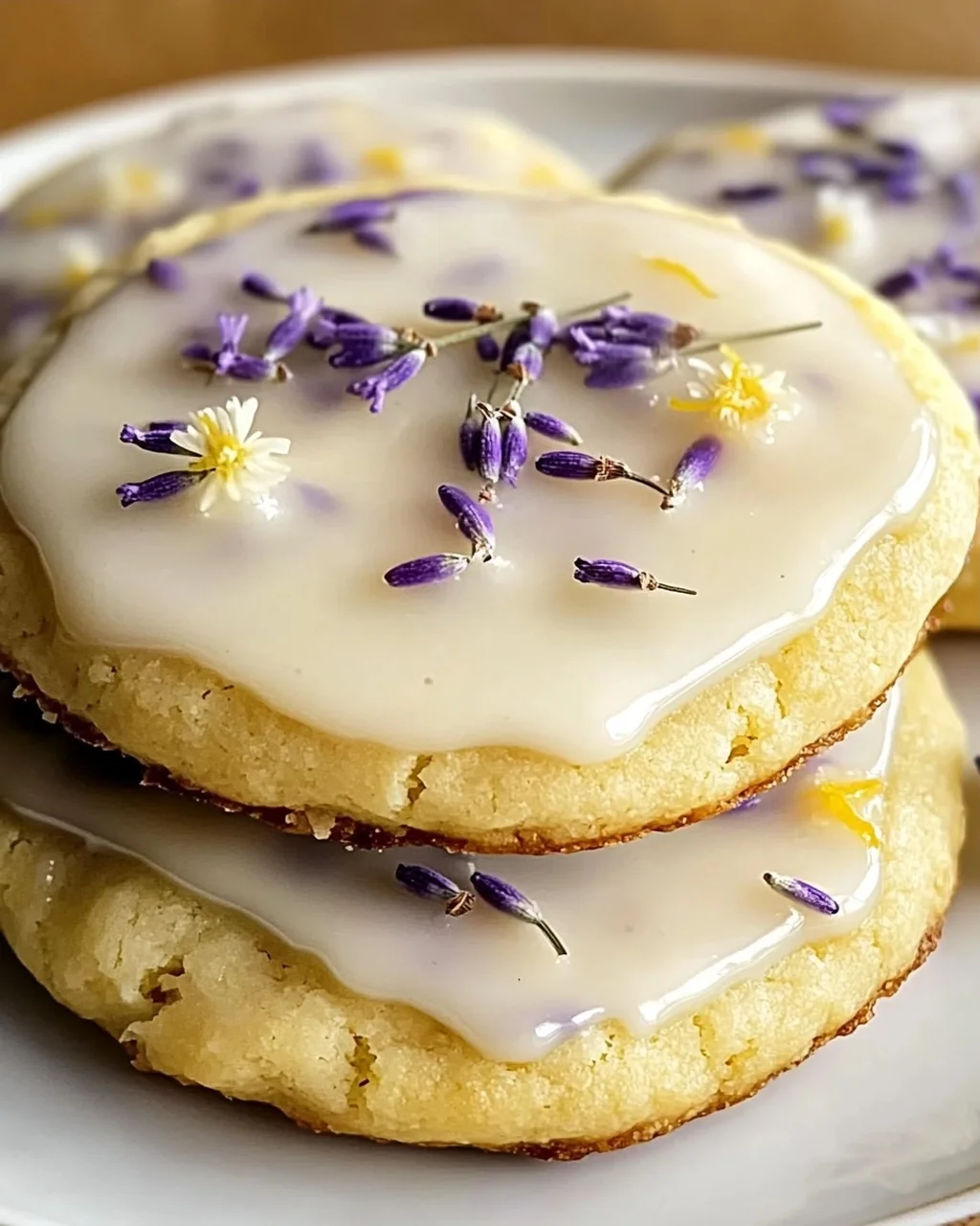 Zitronenlavendelplätzchen mit süßem Guss