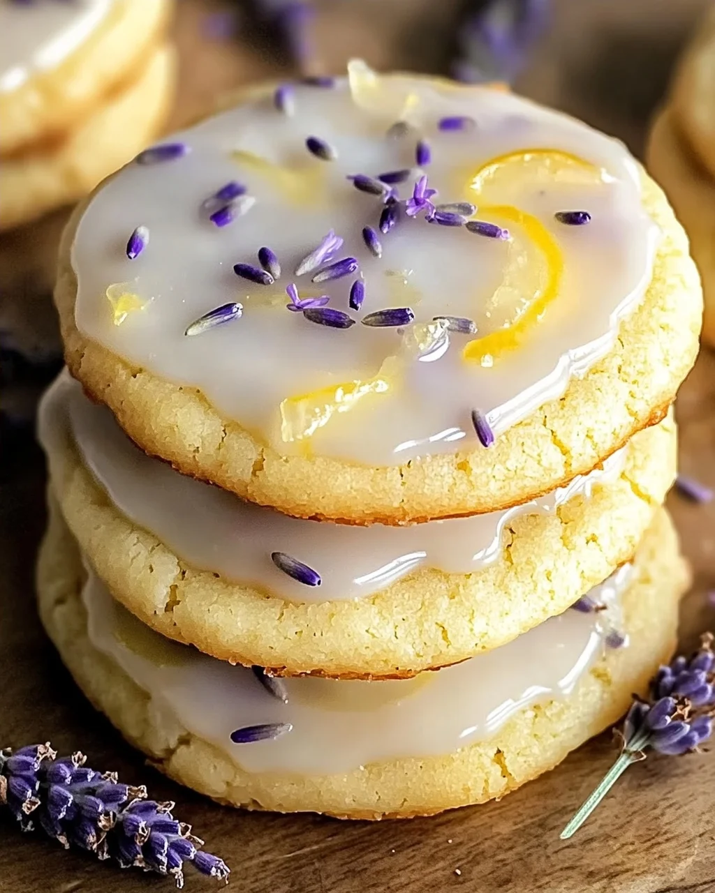 Zitronenlavendelplätzchen mit süßem Guss
